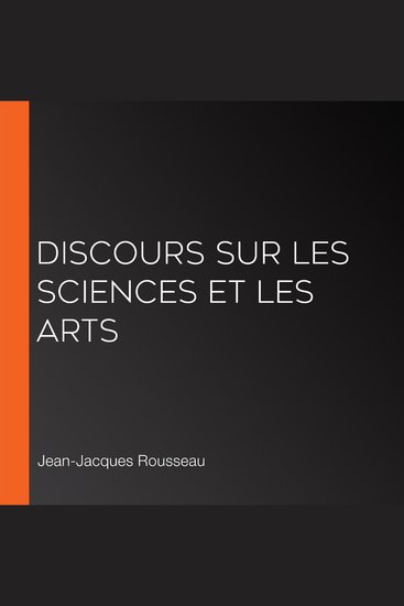 Discours sur les sciences et les arts - cover