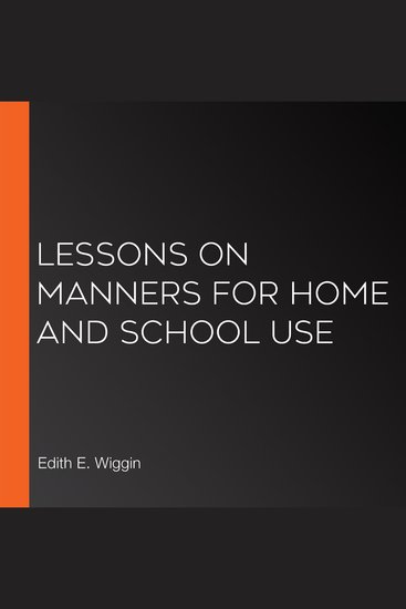 Lessons on Manners for Home and School Use - cover