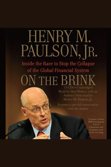 On the Brink - Inside the Race to Stop the Collapse of the Global Financial System - cover