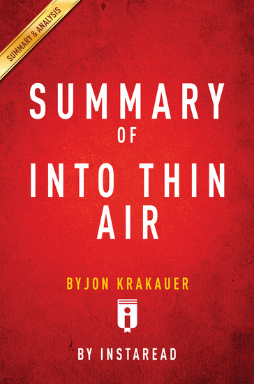 Summary of Into Thin Air - by Jon Krakauer| Includes Analysis - cover