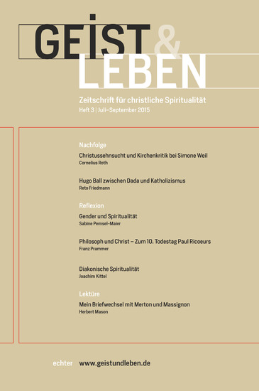 Geist und Leben 3 2015 - Zeitschrift für christliche Spiritualität - cover