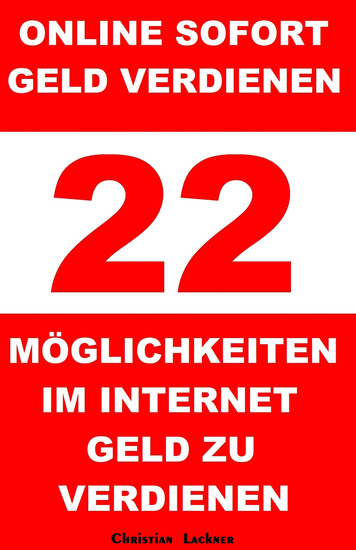 Online sofort Geld verdienen - 22 Möglichkeiten im Internet Geld zu verdienen - cover