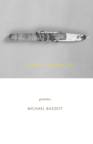 You Must Remember This - Poems - cover