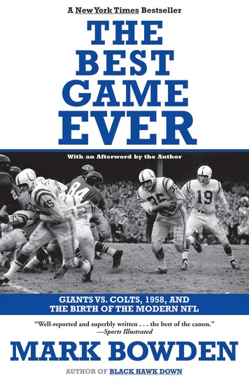 The Best Game Ever - Giants vs Colts 1958 and the Birth of the Modern NFL - cover