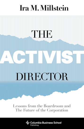 The Activist Director - Lessons from the Boardroom and the Future of the Corporation - cover