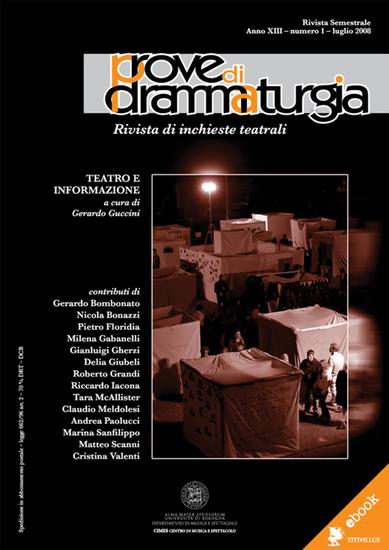 Prove di Drammaturgia n 1 2008 - Rivista di inchieste teatrali - cover