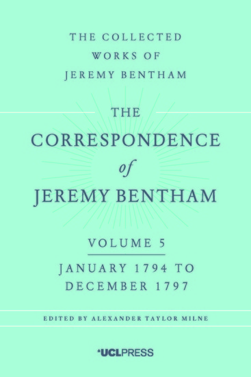 The Correspondence of Jeremy Bentham Volume 5 - January 1794 to December 1797 - cover