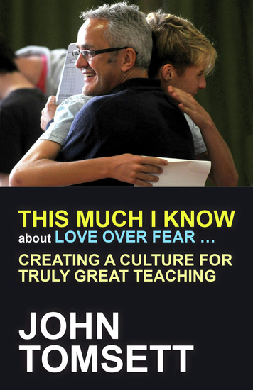 This Much I Know About Love Over Fear - Creating a culture for truly great teaching - cover