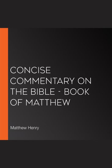 Concise Commentary on the Bible - Book of Matthew - cover