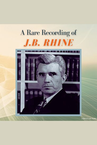 A Rare Recording of JB Rhine - cover