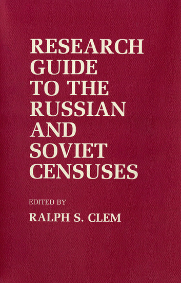 Research Guide to the Russian and Soviet Censuses - cover