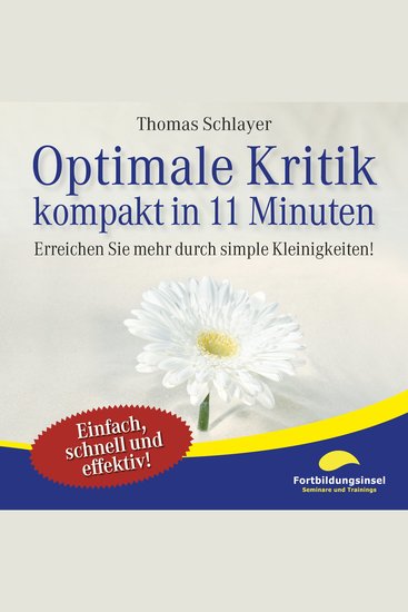 Optimale Kritik - kompakt in 11 Minuten - Erreichen Sie mehr durch simple Kleinigkeiten! - cover