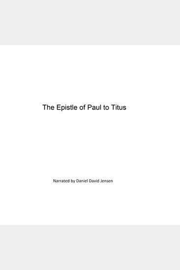 The Epistle of Paul to Titus - cover