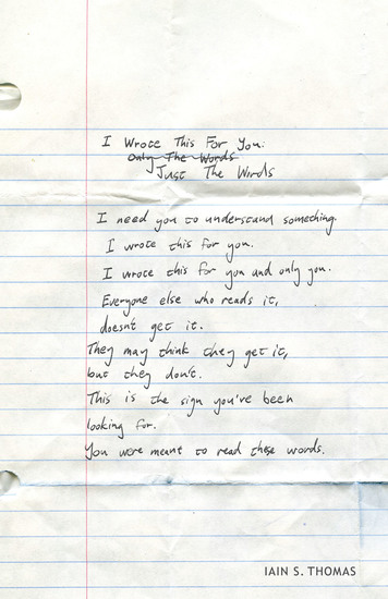 I Wrote This for You: Just the Words - cover