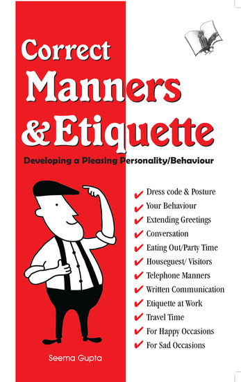 Correct Manners And Etiquette - A quick guide on acceptable manners & etiquette - cover