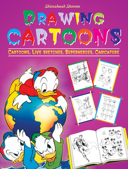 Drawing Cartoons - Learn to draw & practice Cartoon with lines sketches figures - cover