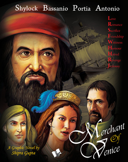 Merchant Of Venice - Shakesperean popular novel retold with graphics and colourful illistrations for children - cover