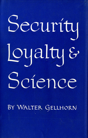 Security Loyalty and Science - cover