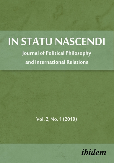 In Statu Nascendi - Journal of Political Philosophy and International Relations 2019 1 - cover