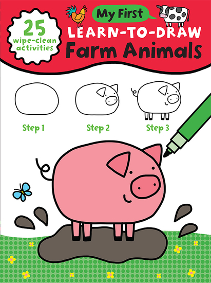 My First Learn-To-Draw: Farm Animals - (25 Wipe Clean Activities + Dry Erase Marker) - cover
