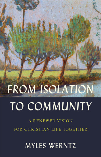 From Isolation to Community - A Renewed Vision for Christian Life Together - cover