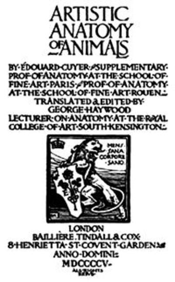 Artistic Anatomy Of Animals - cover