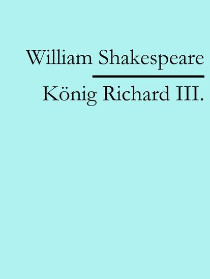 König Richard III - cover