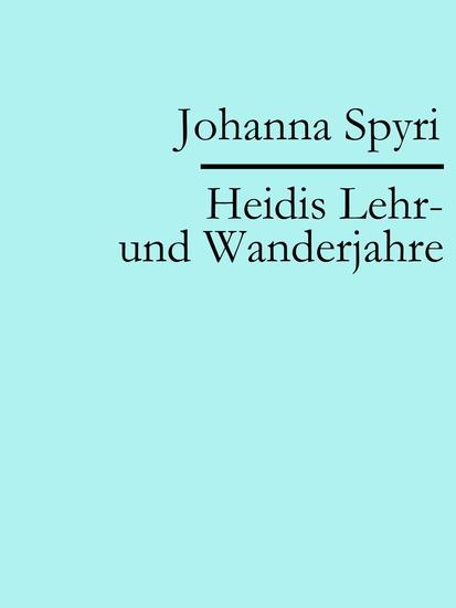 Heidis Lehr- und Wanderjahre - cover