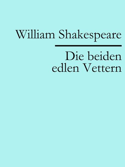 Die beiden edlen Vettern - cover