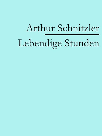 Lebendige Stunden - cover