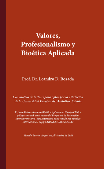 Valores profesionalismo y bioética aplicada - cover