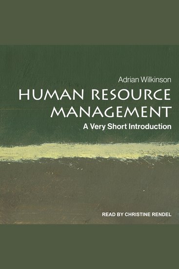 Human Resource Management - A Very Short Introduction - cover