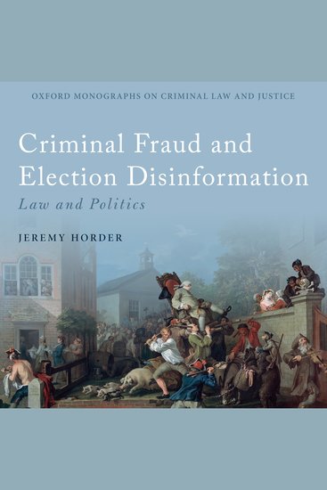 Criminal Fraud and Election Disinformation - Law and Politics - cover