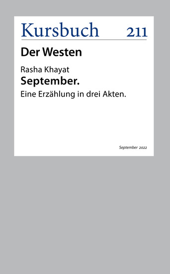 September - Eine Erzählung in drei Akten - cover