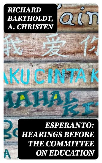Esperanto: Hearings before the Committee on Education - cover