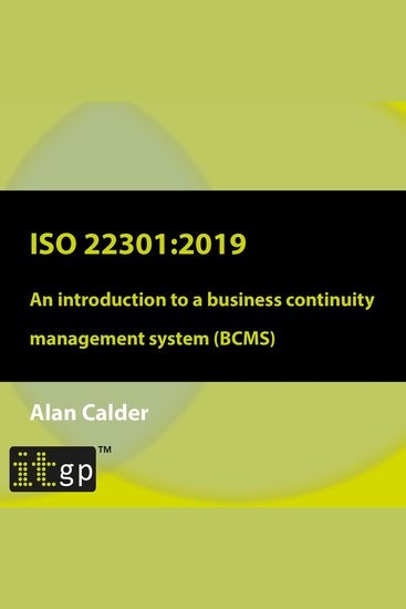 ISO 22301: 2019 - An introduction to a business continuity management system (BCMS) - cover