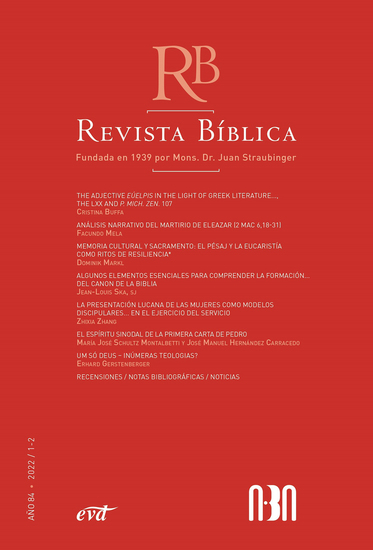 Revista Bíblica 2022 1-2 - Año 84 - cover