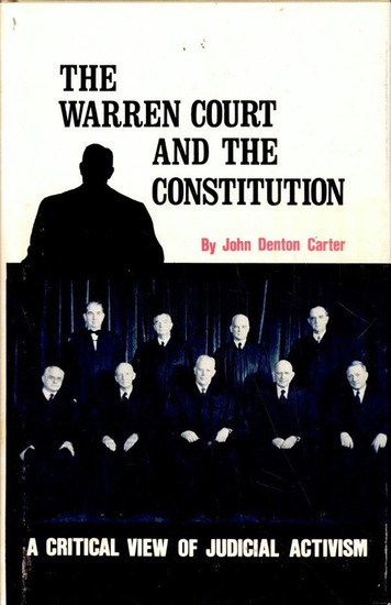 The Warren Court and the Constitution - A Critical View of Judicial Activism - cover