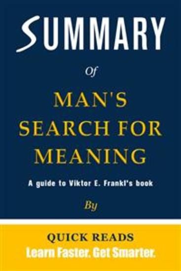 Summary of Man's Search for Meaning by Viktor E Frankl - cover