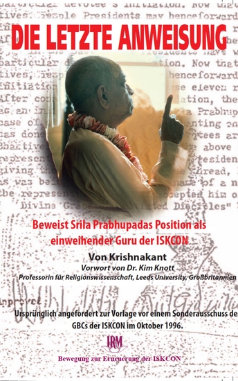 Die Letzte Anweisung - Beweist Srila Prabhupadas Position als einweihender Guru der ISKCON - cover