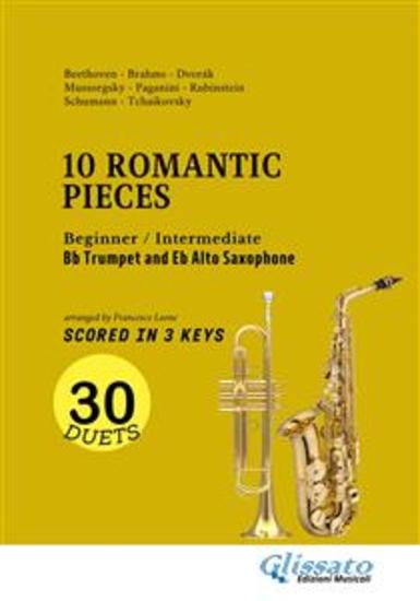 Bb Trumpet and Eb Alto Sax easy duets book - 10 Romantic Pieces (scored in 3 keys) - beginner intermediate - cover