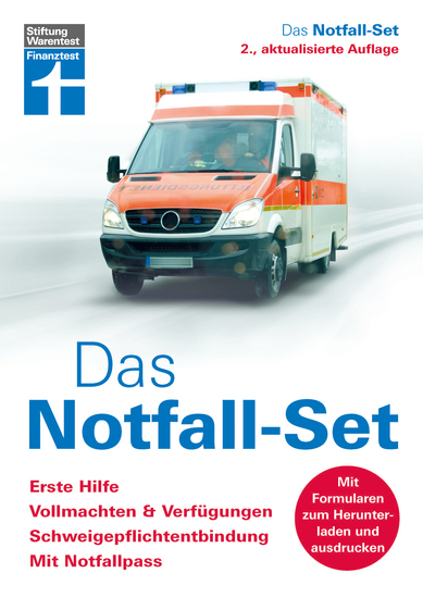 Das Notfall-Set - Ratgeber von Stiftung Warentest - Im Ernstfall gut vorbereitet - Erste Hilfe Vollmachten & Verfügungen Schweigepflichtentbindung Notfallpass Mit Formularen zum Herunterladen und ausrucken - cover