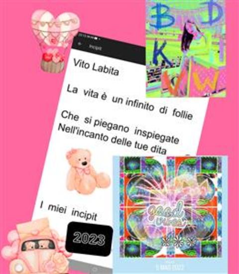 La vita è un infinito di follie Che si piegano inspiegate Nell'incanto delle tue dita - I miei incipit 2023 - cover