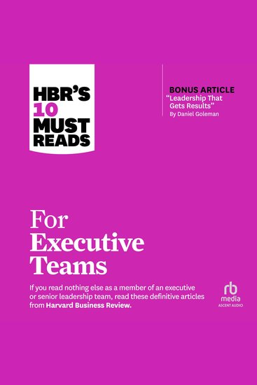 HBR's 10 Must Reads for Executive Teams - cover