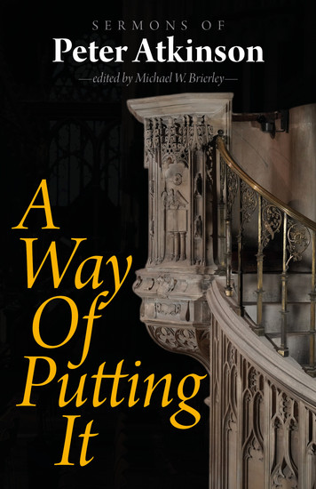 A Way of Putting It - Sermons of Peter Atkinson - cover