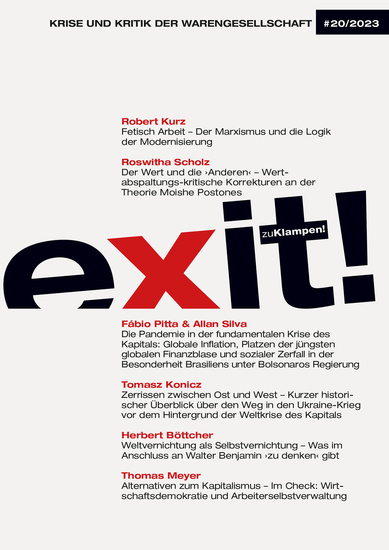 Exit! Krise und Kritik der Warengesellschaft - Jahrgang 20 Heft 20 - cover