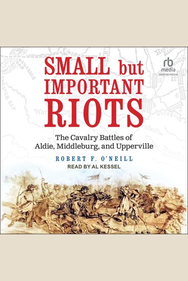 Small but Important Riots - The Cavalry Battles of Aldie Middleburg and Upperville - cover