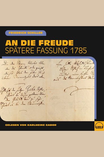die Freude An - Spätere Fassung 1785 - cover