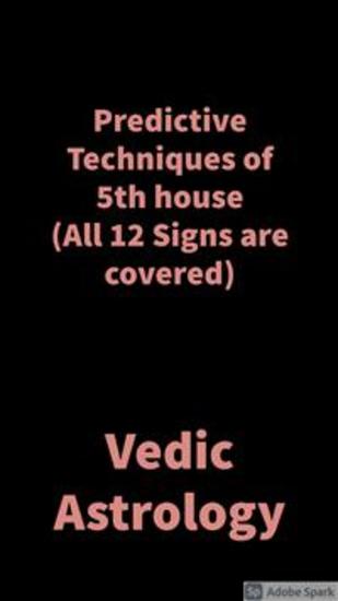 Predictive Techniques of 5th house - Vedic Astrology - cover
