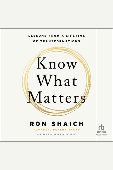 Know What Matters - Lessons from a Lifetime of Transformations - cover
